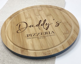 Personalised Engraved Wood Pizza Board, Dads Birthday Gift, Grandad, Daddy, Pizzeria Wooden Serving Board, Pizza Lover, Fathers Day Gift