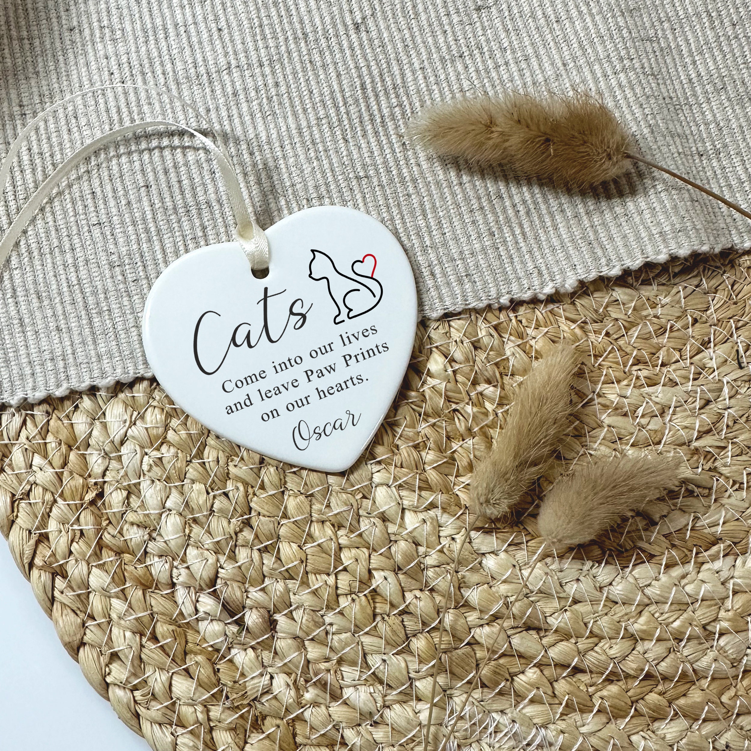 Personalised Cat Memorial Plaque | Paw Print Bereavement Keepsake ...