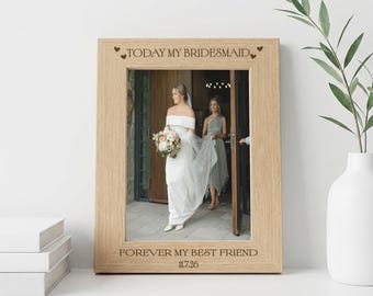 Bridal Party Photo Frame | Bridesmaid Thank You Gift, Engraved Wooden Frame