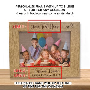 Custom Wood Photo Frame, Engraved 5x7 Picture Frame Gift, Bespoke Engraving French Oak Frame, Personalised Home Decor for Any Occasion image 2