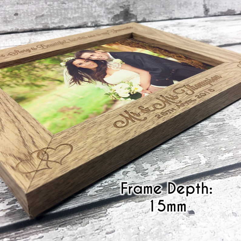 Personalised Wedding Photo Frame Wooden Plaque Gift Etsy