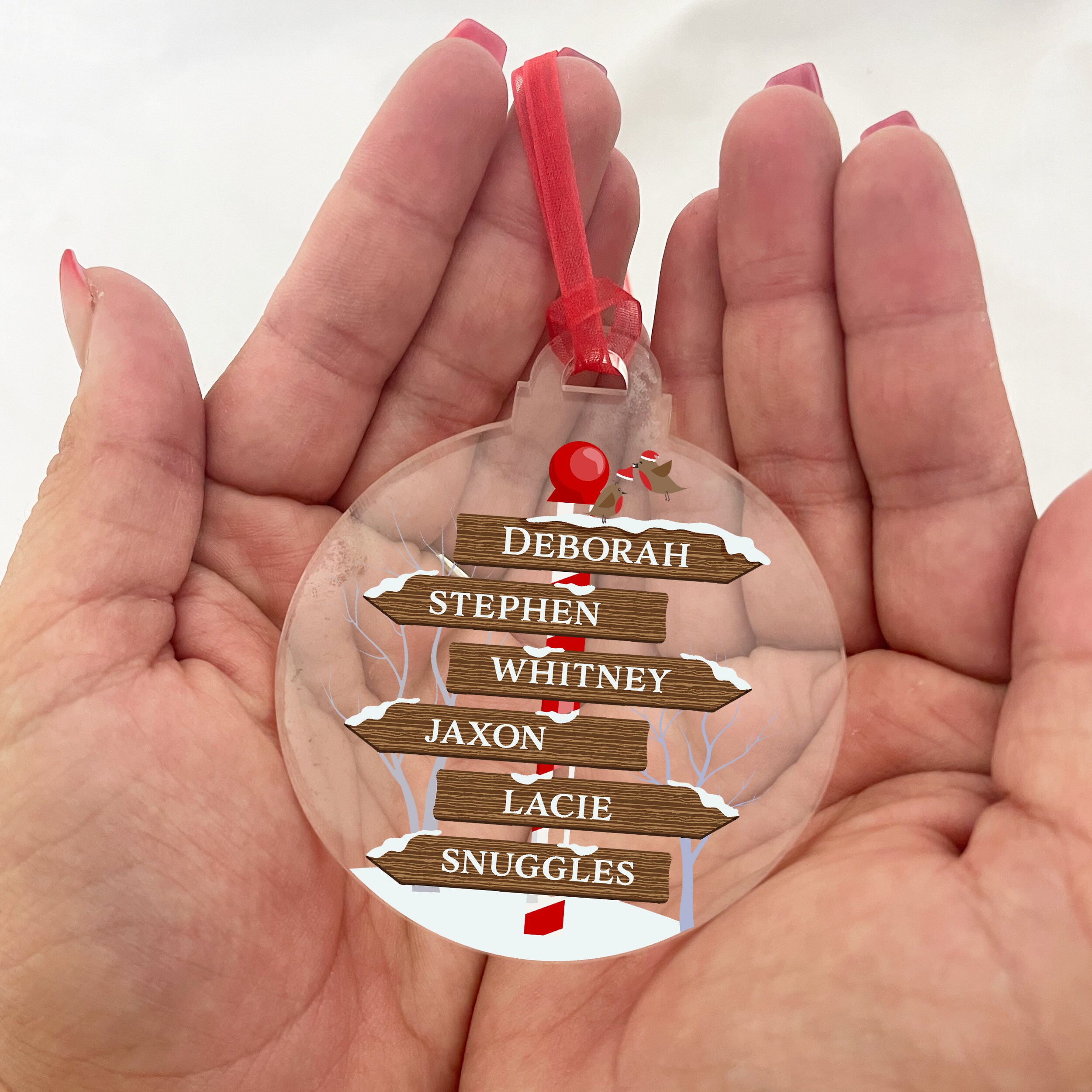 Family Christmas Bauble Personalised Xmas Tree Decoration Etsy UK