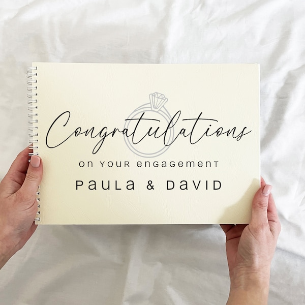 Congratulations On Your Engagement Guest Book, Engagement Party Supplies, Minimal