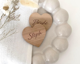 Wedding Place Names, Personalised Rustic Heart Place Setting for Wedding Guests, Table Decor Favours