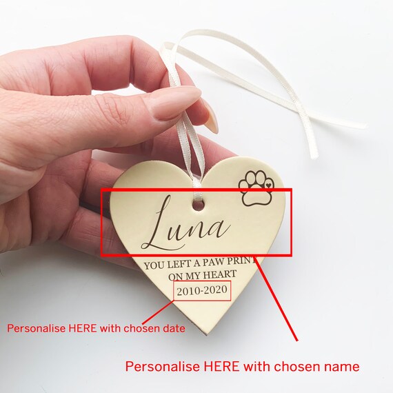 Plaque Commémorative Pour Animal – Personnalisable Avec Photo Et Nom – Résine En Forme De Cœur Ou Patte