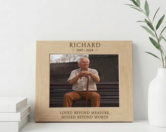 Engraved Mum Memorial Photo Frame: In Loving Memory Gift Personalised