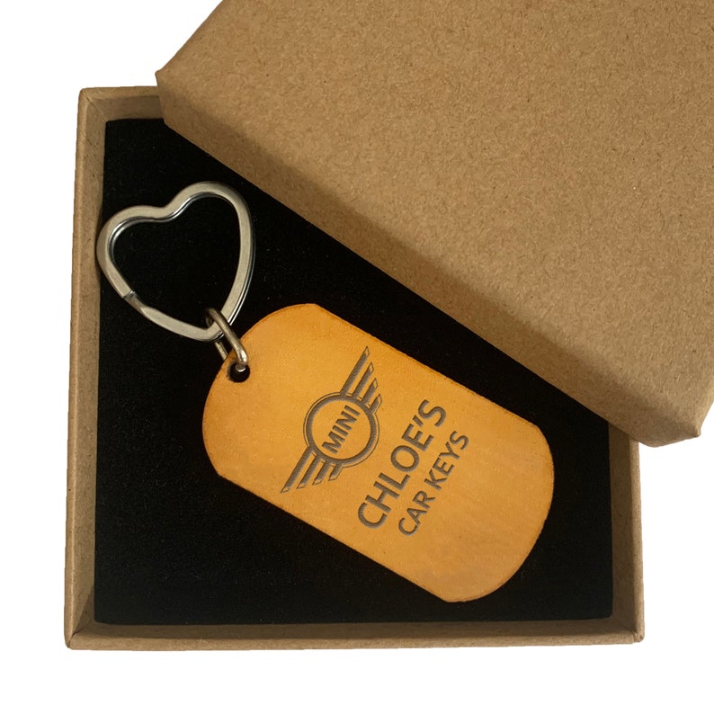 Engraved and Personalised Keyring Leather Key Chain For Him Etsy