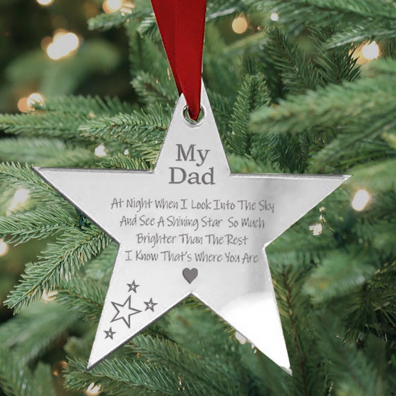 Home Furniture Diy Christmas Trees Personalised Wooden Memory Star Memorial Christmas Tree Decoration Mum Dad Mtmstudioclub Com