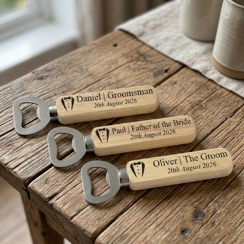 Personalized Wooden Bottle Opener, Groomsmen Gift image 6