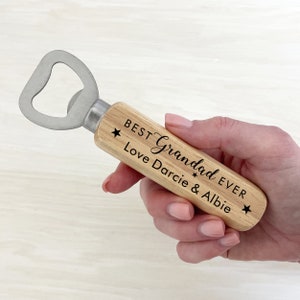 Grandad Gift, Best Ever Grandad, Personalised Beer Bottle Opener, Engraved Grandad Present