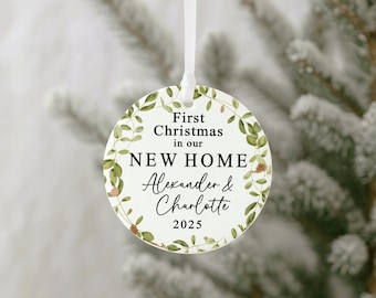 First Christmas in Our New Home, Personalised Bauble for Xmas Tree