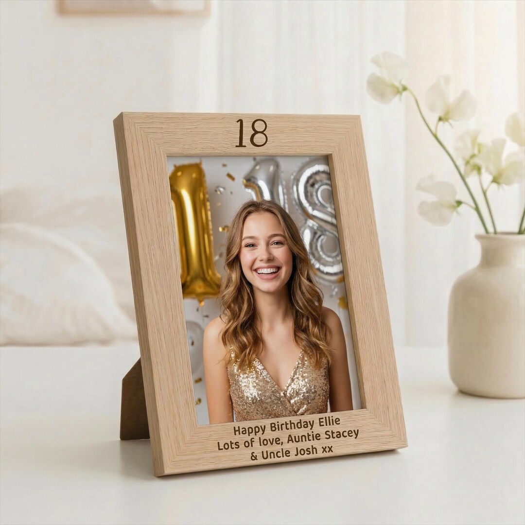 Personalised 18th Birthday Photo Frame | Engraved Wooden Frame Gift ...