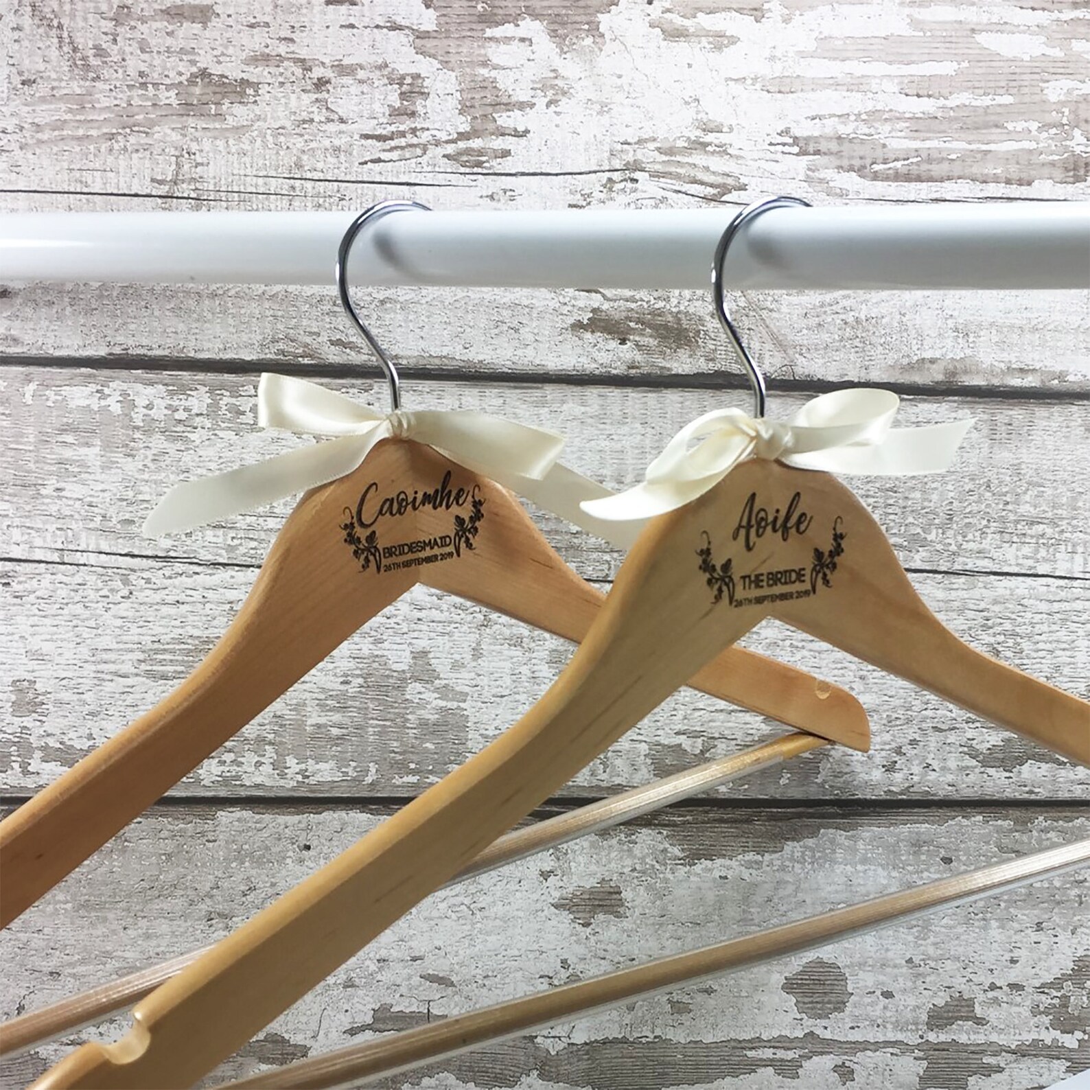 Personalised Engraved Wedding Dress Coat Hanger White Wood Etsy UK