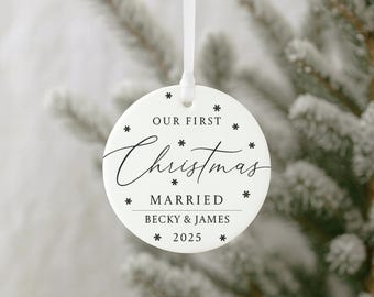 First Christmas as Mr & Mrs Decoration | Personalised 1st Christmas Married Ornament, 2026 Wedding Gifts