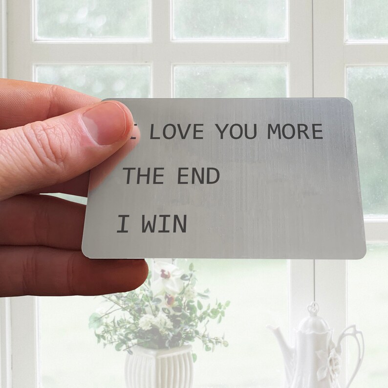 Anniversary Wallet Insert for Men, Novelty Wallet Card Gift, I Love You More, Engraved Keepsake for Him, 25th Silver Anniversary Present image 7