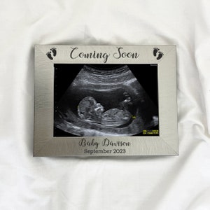 Baby Scan Photo Frame, Personalised Baby Scan Frame, Engraved 5x7 Picture, Pregnancy Gift