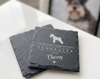 Personalised Schnauzer Slate Coaster | Custom Dog Lover Print Gift for Pet Owner