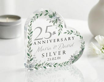Silver Wedding Anniversary Gift | Personalised 25th Anniversary Plaque