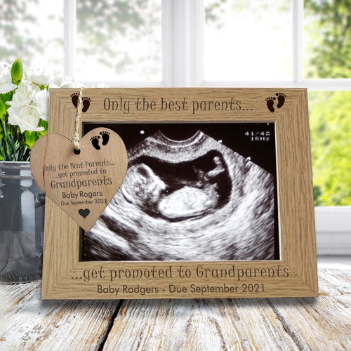 New Baby Pregnancy Scan Wooden Photo Frame Great Grandparents Etsy UK