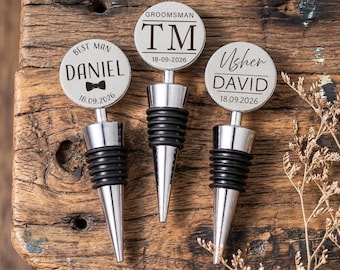 Personalised Groomsmen Gift | Wedding Bottle Stopper Grooms Party