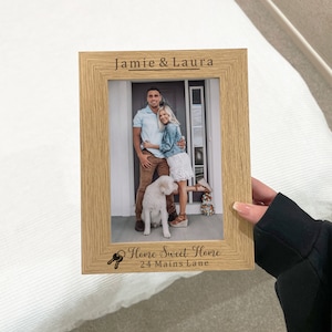 New Home Photo Frame Gift, Personalised Gift for New Home, Housewarming Present Frame, Couple Moving in Together Keepsake