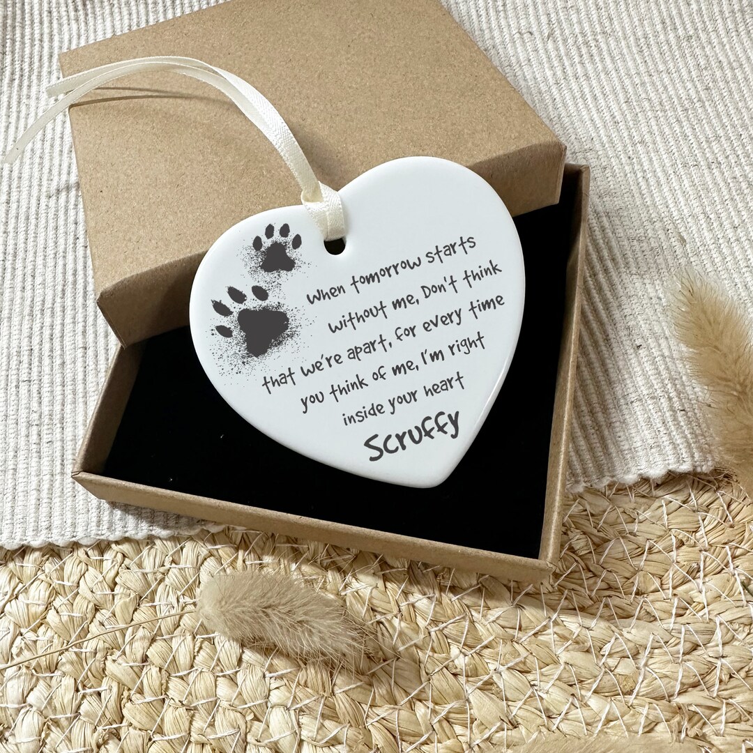 Pet Loss Memorial Plaque, Bereavement Paw Print Keepsake to Remember a ...