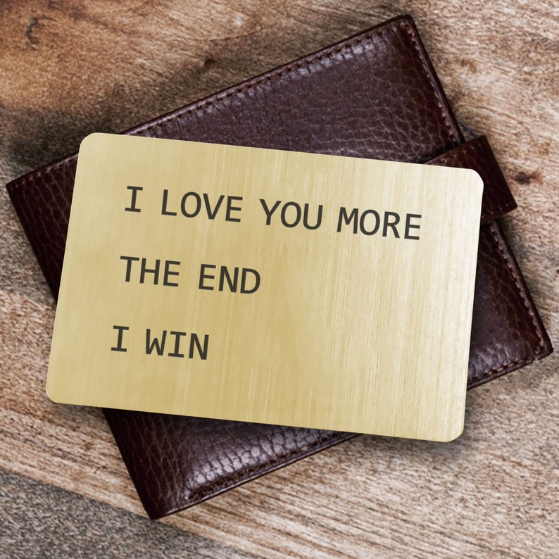 Novelty Wallet Insert Card for Men Engraved I Love You Gift Etsy