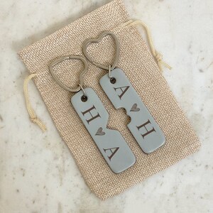 Valentines Gift, Valentines Keyring for Couple, Gift Idea For Boyfriend, Husband, Girlfriend, Wife Leather Anniversary Present image 3