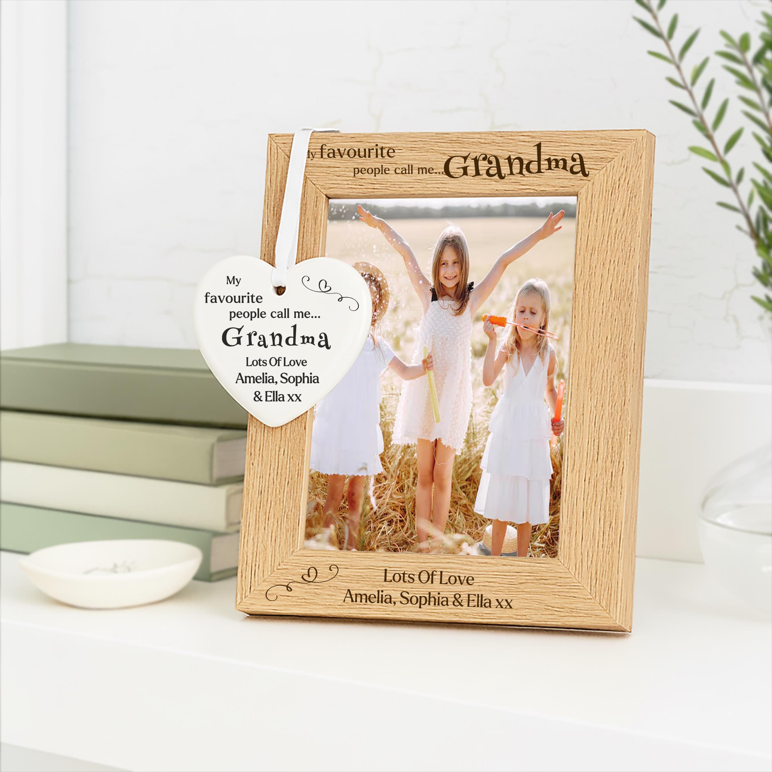 Cadre Photo MDF Widdop - Coin Bouton - Cadeau Grand-mère Fête Des Mères Noël - Neuf