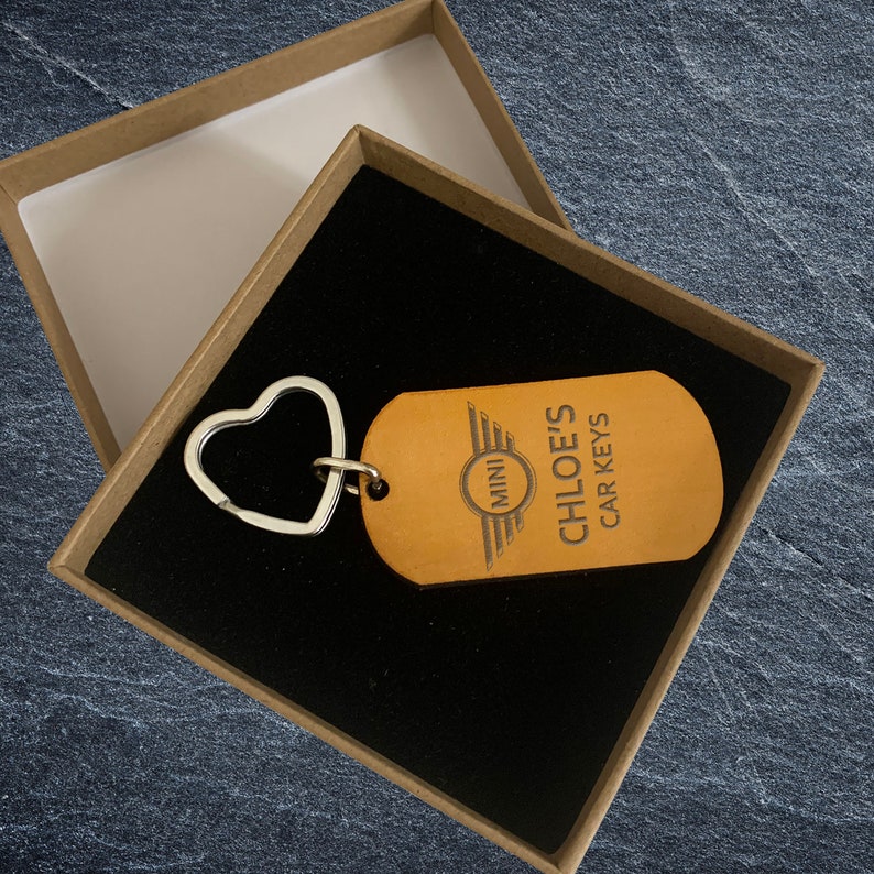 Engraved and Personalised Keyring Leather Key Chain For Him Etsy