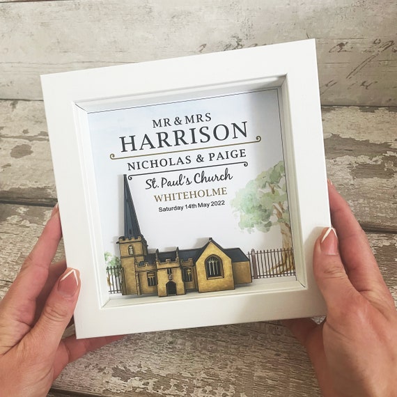 Wedding Gift Personalised Wedding Day Gift Framed Wedding Etsy UK