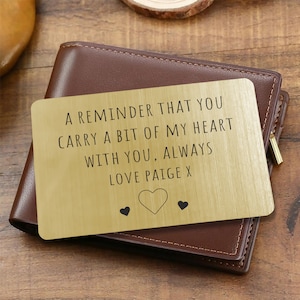 Personalized Golden Anniversary Wallet Insert, 50th Anniversary Gift image 1