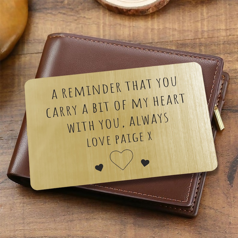 Personalized Golden Anniversary Wallet Insert, 50th Anniversary Gift image 1