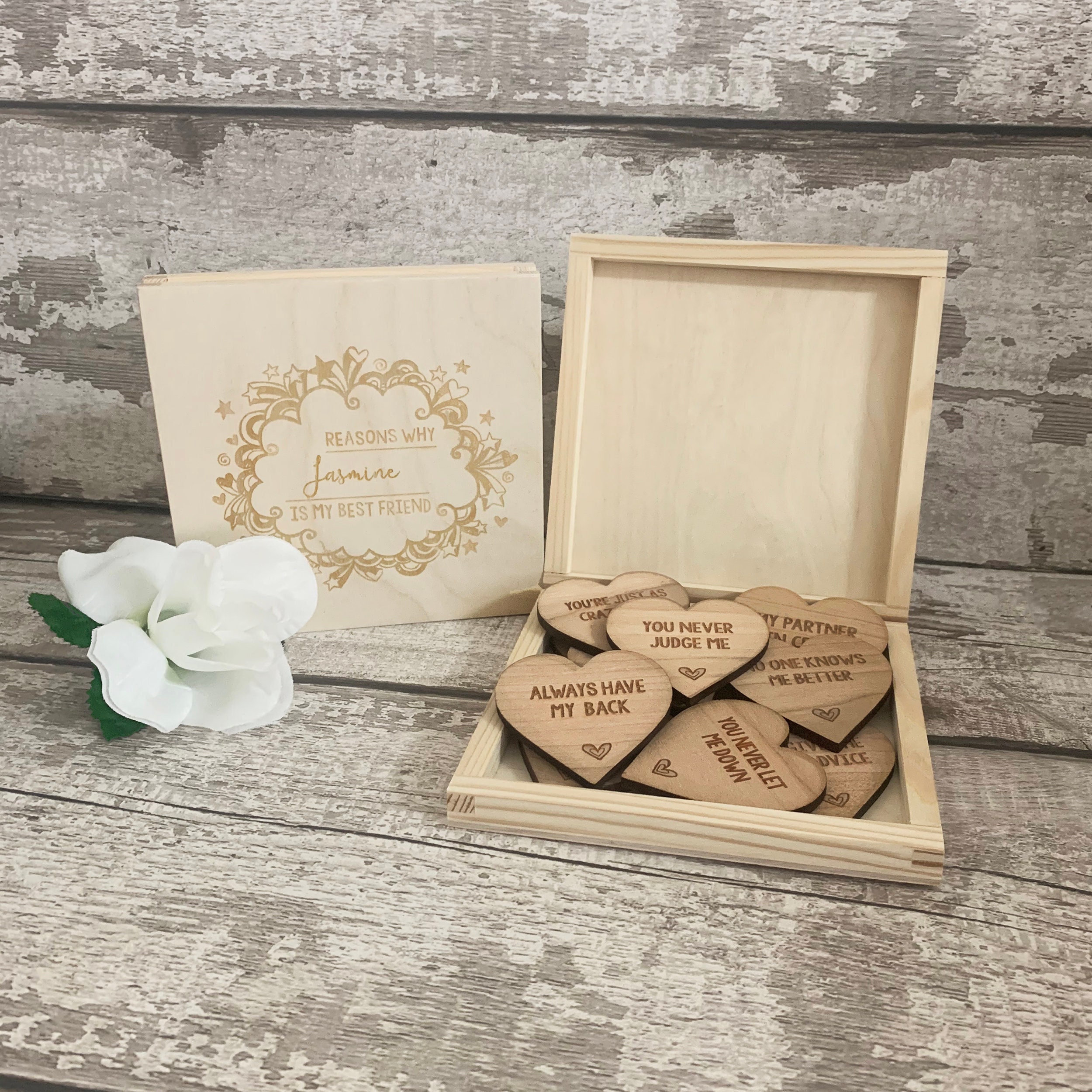 Unique Friendship Gift - Reasons Why You are My Friend, 10 Reasons Why You  are My Friend, Wooden Hearts in The Box Friendship and Bestie Gifts for  Friends, Friendship Keepsake 