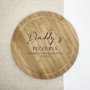 Planche à pizza en bois gravée personnalisée, cadeau d'anniversaire de papa, grand-père, papa, planche de service en bois de pizzeria, amateur de pizza, cadeau de fête des pères image 9