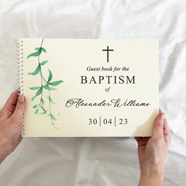 Baptism Memory Keepsake, Personalised Baptism Guest Book, Keepsake Gift for Child's Baptism / Christening, Photo Guest Book