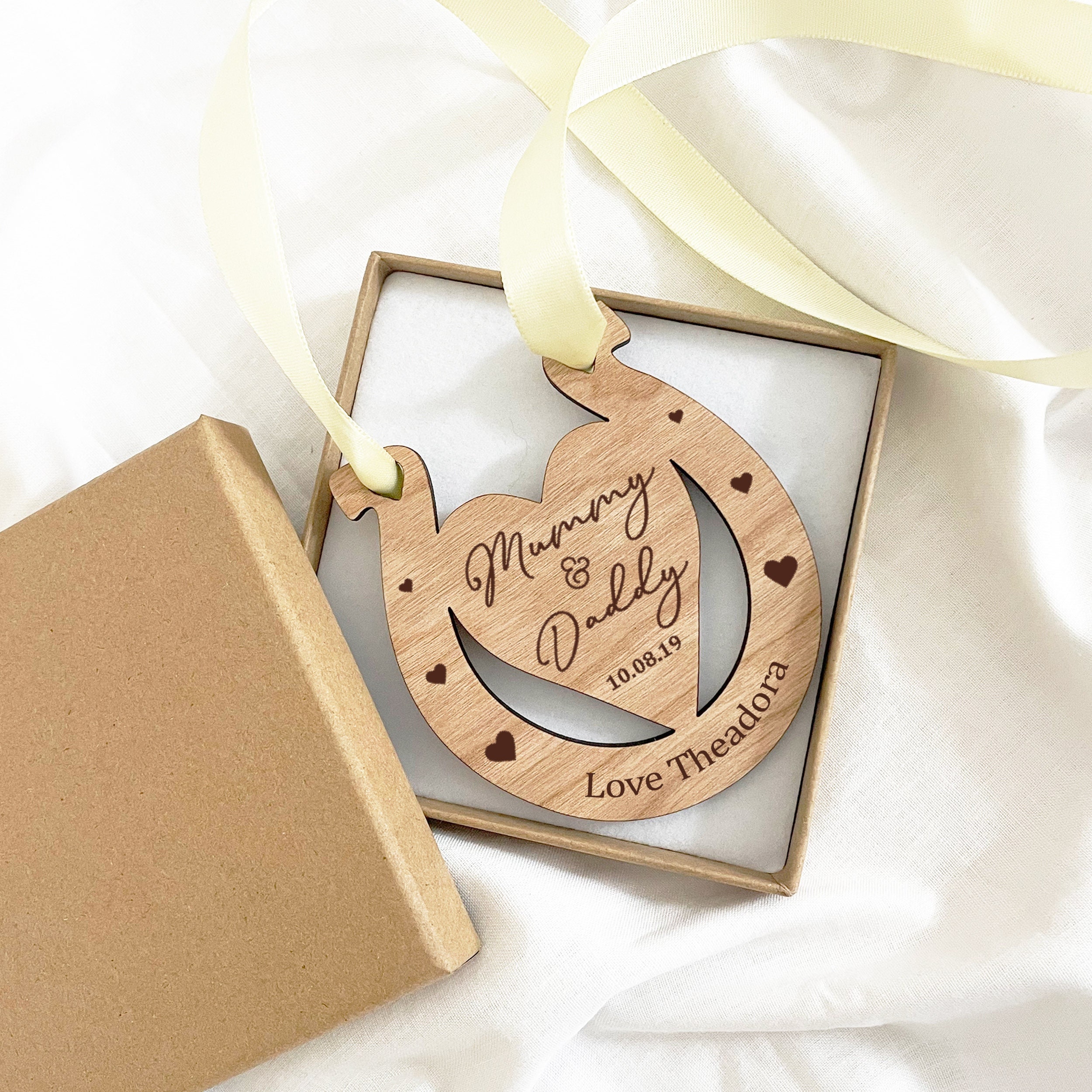 Mummy and Daddy Wedding Gift, Personalised Lucky Horseshoe Plaque, Optional Gift Box, Wedding Present