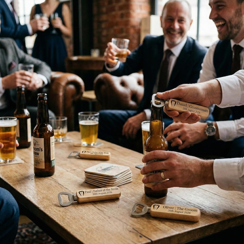 Personalized Wooden Bottle Opener, Groomsmen Gift image 4