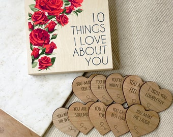 10 Reasons Why I Love You, Personalised Gift for Boyfriend / Girlfriend, Personalized Gift, Wooden Gift Box, Romantic Gift for Him or Her