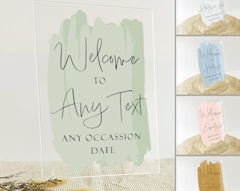 Custom Welcome Sign For Events Clear Acrylic Baby Shower Sign | Birthday Christening Or Engagement Party Decor Personalised