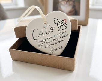 Personalised Cat Memorial Plaque | Paw Print Bereavement Keepsake | Custom Pet Remembrance Gift