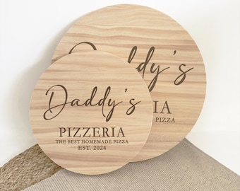 Personalised Engraved Wood Pizza Board, Dads Birthday Gift, Grandad, Daddy, Pizzeria Wooden Serving Board, Pizza Lover, Fathers Day Gift