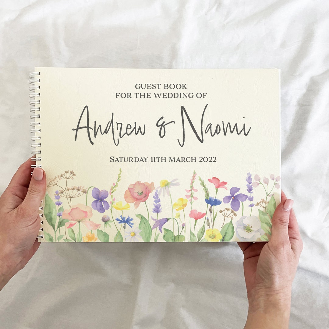 Wedding Guest Book, Personalised Guestbook for Wedding, Newly Wed