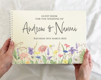 Wedding Guest Book, Personalised Guestbook for Wedding, Newly Wed Keepsake for Mr & Mrs, Photo Album / Scrapbook, Guests Signing Book