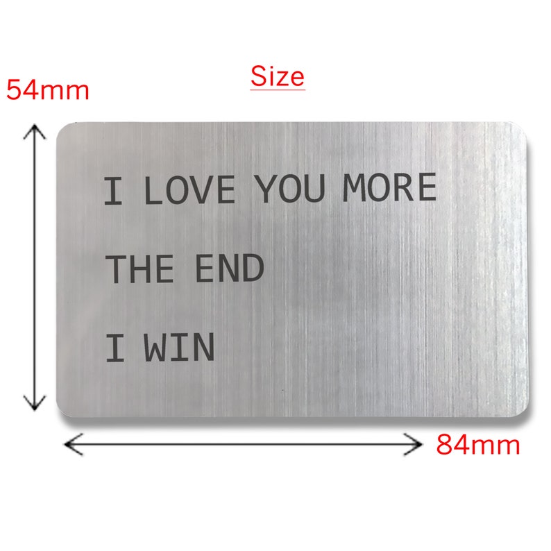 Anniversary Wallet Insert for Men, Novelty Wallet Card Gift, I Love You More, Engraved Keepsake for Him, 25th Silver Anniversary Present image 2