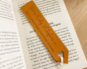 Handmade Leather Bookmark Gift for Him Gift for Her - Book Lover Reading Gift, 3rd Anniversary Couple Romantic Gift Keepsake