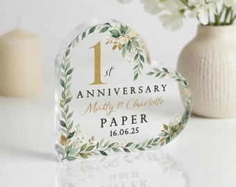 Personalised First Anniversary Gift | Freestanding Plaque, Home Decor Sign for Couple