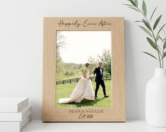 Engraved Wedding Photo Frame | Personalised Mr & Mrs Keepsake