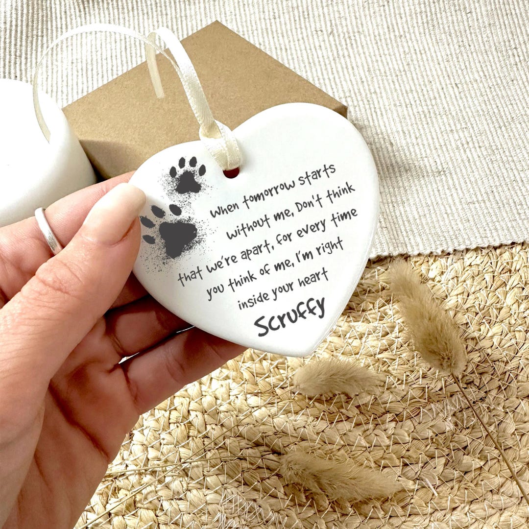 Pet Loss Memorial Plaque, Bereavement Paw Print Keepsake to Remember a ...
