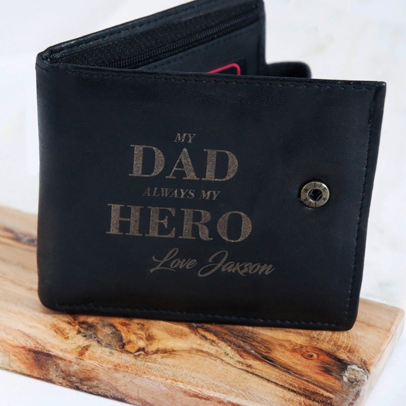 Personalised Leather Wallet Christmas Gift for Dad Etsy